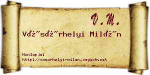 Vásárhelyi Milán névjegykártya