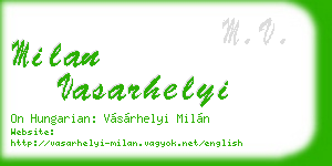 milan vasarhelyi business card