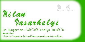 milan vasarhelyi business card